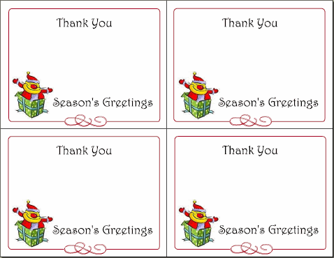 6 Printable Holiday Gift Tags Christmas Cards Thank You Notes And Greeting Cards Squawkfox